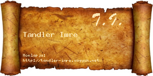 Tandler Imre névjegykártya